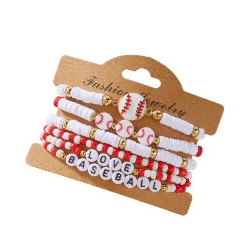 Bracelet à breloques sportif extensible,-bracelet de baseball