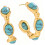 Classical Blue Stone Stud Earrings Stainless-JDE0107001 BL 1