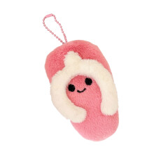 Porte-clés de poupée en peluche douce, jouet couineur,-Rose