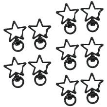 10 Vibrant Alloy Star Keychains For Handmade Crafts And-Black