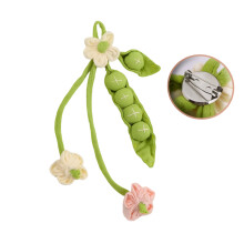 Cloth Pea Pin Soft Comfortable Wearable Craft-Green Pin
