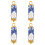 Charme bleu de boucle d'oreille de- modèle d'ustensile 1