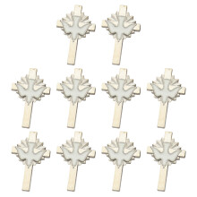 10Pcs Bird Jewelry Brooch Pin Snug Closure-Silver White