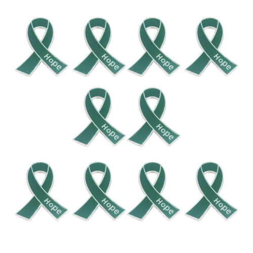 Trendy Hope Alphabets Ribbon Pin Crafted in Rustproof-Green