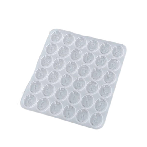 Reusable Silicone Craft Mold Alphabets Number-oval letters