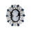 Broche camée en perles élégantes, alliage-Argent ancien blanc M 1