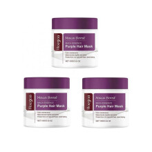 (3pcs)Purple Hair Mask Professional Neutralizes Brass Yellow Tones for Blonde Silver Gray Highlighted Hair