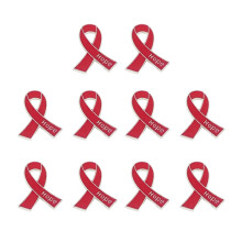 Premium Alloy Hope Ribbon Pin Combining Motivational Design-Red
