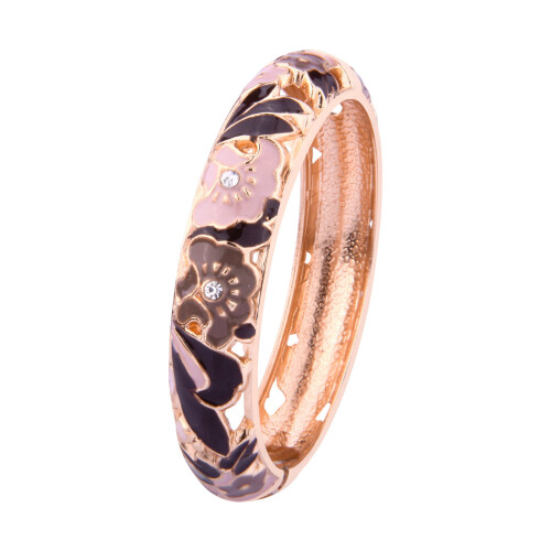 Verstelbare open einde armband etnische emaille sieraden-bruin