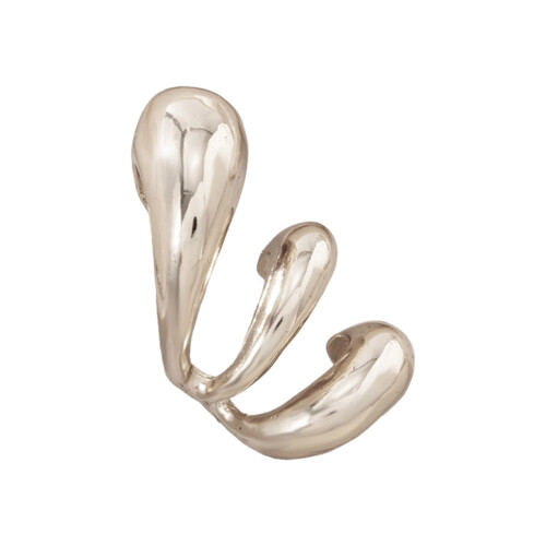 Featherlight Hollow Design Clip On Earrings Double-white k 3697
