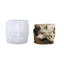 Wolf hoofd siliconen mal voor hars sieraden maken kaars Cup