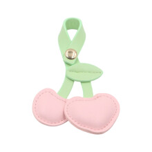 PU lederen sleutelhanger Cherrys Charm voor-Roze
