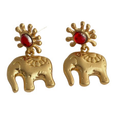 Robuste Elefanten-Design-Ohrringe, allergiebeständiger-Gold