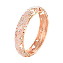 Cultural Charm Round Bracelet Handmade Zinc Alloy-nude powder