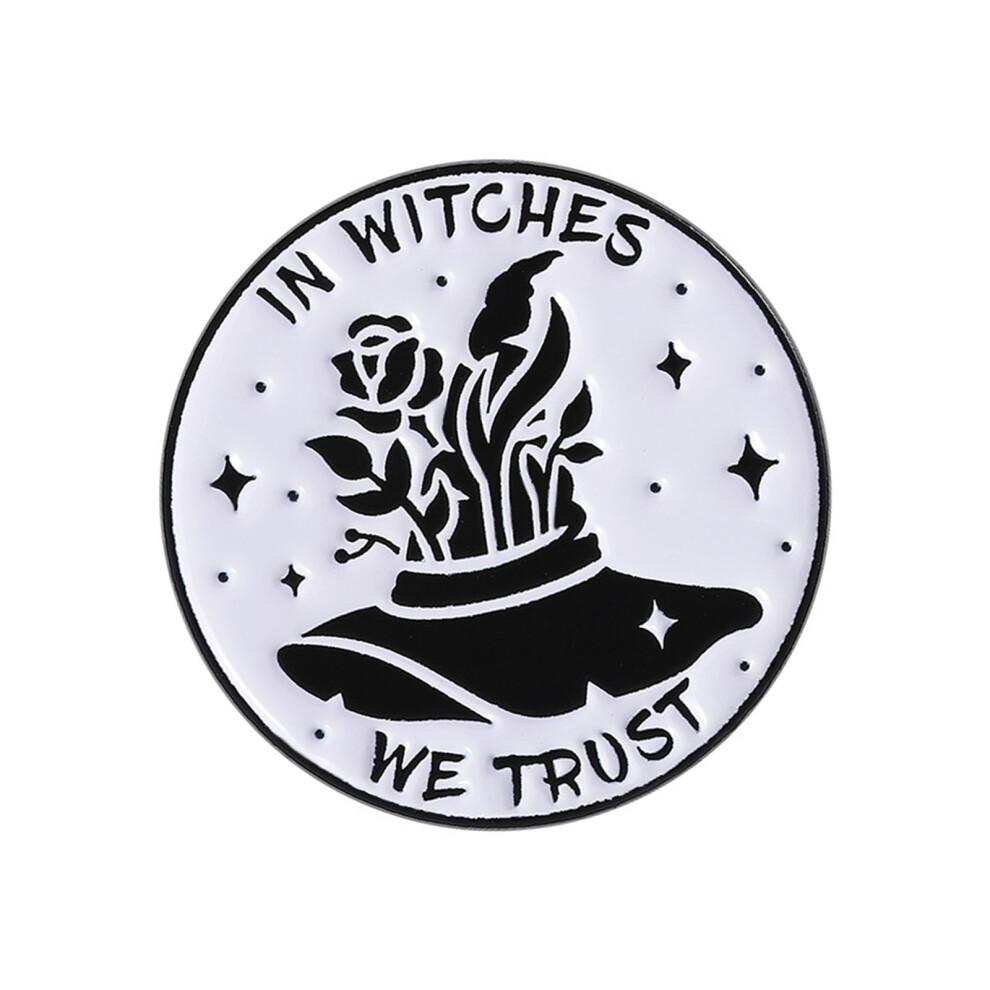 Black Enamel Cats Witch Brooch Goth Jewelry Accessory-Qhxz4805