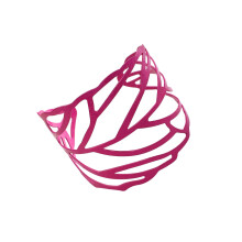 Bracelet ouvert surdimensionné avec détails de feuilles,-Violet
