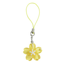 Vibrant Clear Floral Keychain Decoration With Flower-Yellow