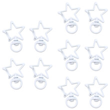 Five Point Metal Charm Lightweight Lobster Clasp Stars-White