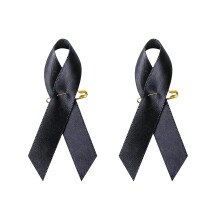 Black and White Bow Brooch - For Memorial Occasions &-Black 2个装