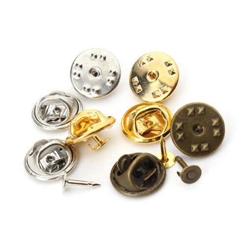 Butterfly Clutch Pin Backs8mm Blanke Brosjepinner 50 stk 2