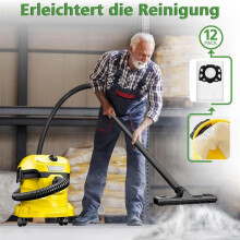 Bolsas compatibles para aspiradora Karcher KFI 357 KA 40 WD2/WD3 (5 bolsas + 1 filtro) de tela no tejida