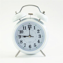 Vintage metal alarm clock, 1 white alarm clock compatible the bedside table with double clock, classic alarm clock_Surprise Gift
