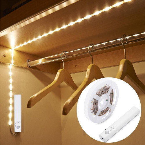 LED strip compatible wardrobe with motion sensor 1 m - Warm white_Surprise Gift