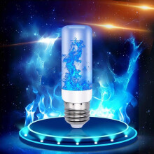 4-pack 3W E27 Flickering Fire Flame Light Bulbs, with 4 Lighting Modes, IP42, Waterproof, compatible Hotel, Festival Decoration, Blue_Blue_Surprise G