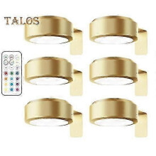 Picture Light with Remote Control 100 Lumen High Brightness Stepless Dimming 3 Lighting Modes Battery Powered No Drilling Wall Art Lamp golden_6pcs/g