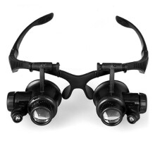 Magnifying glasses x10-x25 with double LED lighting and headband_Surprise Gift