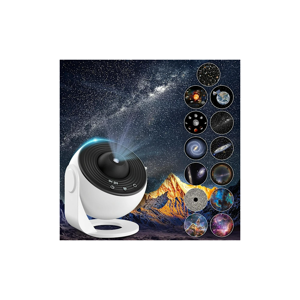 Starry Sky Projector Planetarium Projector Starry Sky Projector Galaxy Ceiling Ceiling Adult 12 Discs 360 Rotating Night Light_black+White_surprise 6902344791870