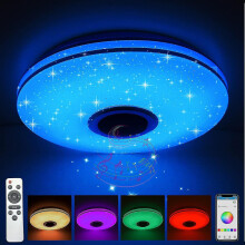 Dimbaar LED-plafondlicht met RGB-kleurverandering en Bluetooth-luidspreker, LED-lamp geschikt voor keuken, kinderkamer, slaapkamer, woonkamer_Verrass