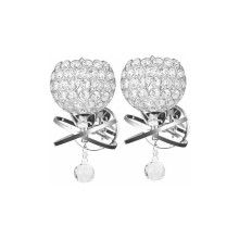 Pack Crystal Wall Lamps, Modern Style Decorative Wall Light Sconce compatible DIY Home Decor E14 Bulb Not Included (Silver) HIASDFLS_Surprise Gift