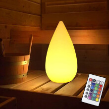 Rechargeable Wireless LED Table Lamp, IP54 Teardrop Shaped Sauna Lamp Di_Surprise Gift
