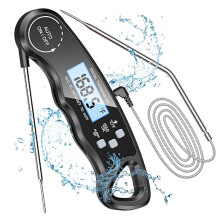 Keukenthermometer, kookthermometer met directe aflezing en een opvouwbare sonde van 102 cm, achtergrondverlichting en magneet, digitale thermometer g