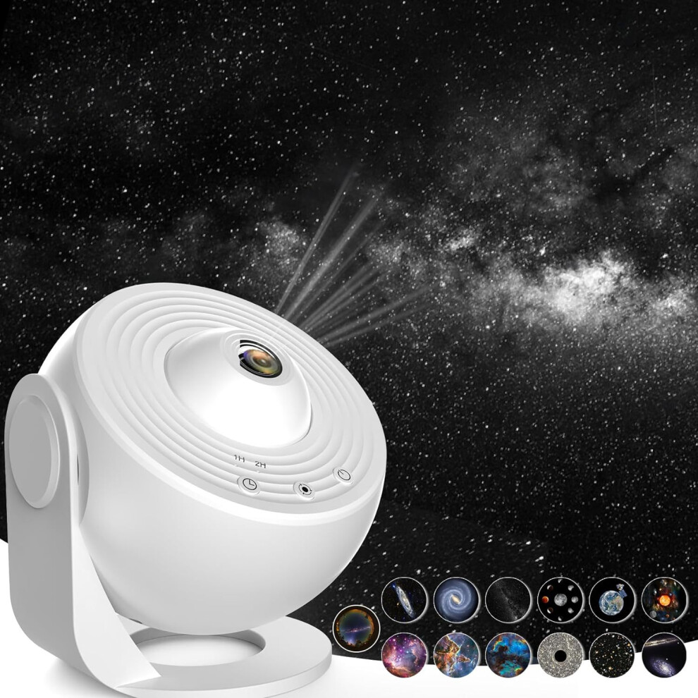 Starry Sky Projector Planetarium Projector Starry Sky Projector Galaxy Ceiling Ceiling Adult 12 Discs 360 Rotating Night Light_white_surprise Gift 6902344791887