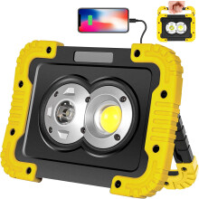 Rechargeable work light, 3000 Lumen LED work light with spotlight,_Surprise Gift
