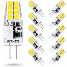 3W G4 LED bulb, 6000K cool white, equivalent to 35W G4 halogen bulb, AC/DC 12V, 300 lumens, non-dimmable, 10-pack_Surprise Gift