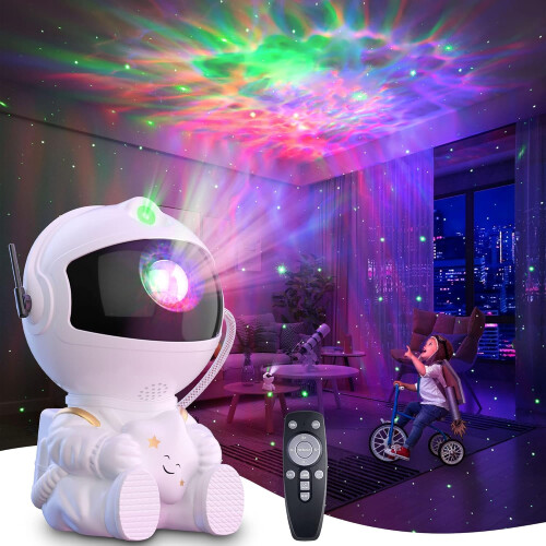 Astronaut Galaxy Projector Starry Sky Night Light Projector with Remote Control, USB Powered 360 Adjustable Spaceman Light Projector_Surprise Gift