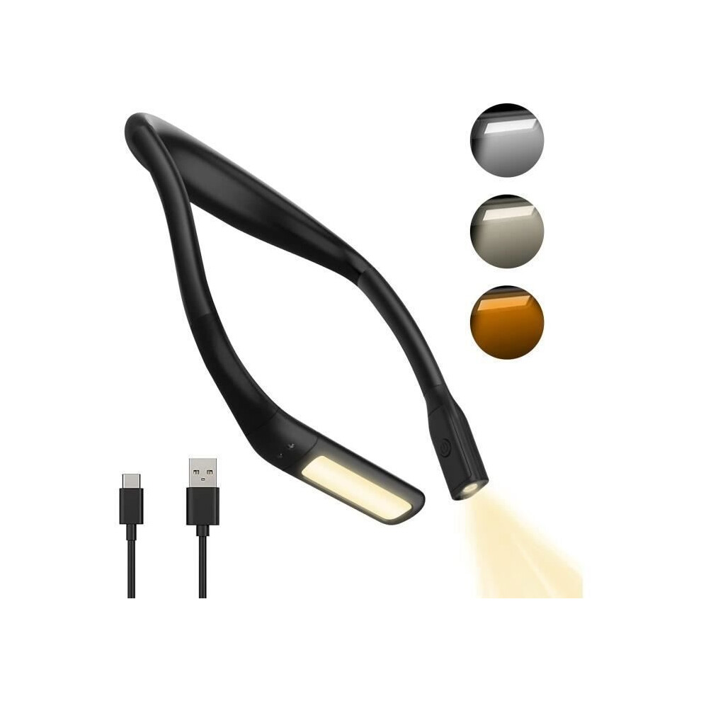 Neck Reading - Rechargeable Bedside Reading 3 Colors Flexible Led Reading Neck Lamp Compatible Book Stitching_black_surprise Gift Light 6902344793966