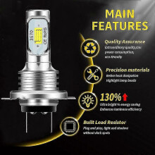 h7 Led Canbus Headlights H7 Led Low Beam Bulbs 6000K IP 68 CSP 3570 LED Chips_Surprise Gift