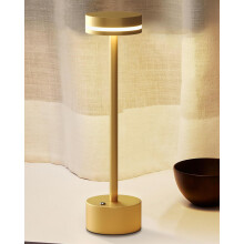 Wireless Rechargeable LED Table Lamp with Touch Switch, Aluminum Lamp, 3 Dimming Levels, 1800mAh Battery, 3000K Warm Light (Gold)_Gold_Surprise Gift