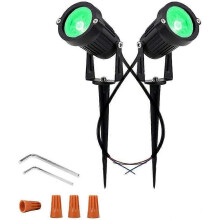 Projecteurs LED étanches 12 V pour murs, arbres, drapeaux et aménagements paysagers (5 W COB, vert) - Cadeau surprise