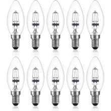 E14 Halogen Candlestick Lamp 42W 220-240V 10pcs Warm White 2700K Dimmable_Surprise Gift