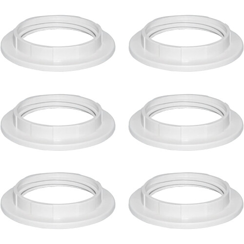 White plastic lampshade reducer ring E27 40MM, lampshade accessories ring adapter conversion plate, 6 pieces_Surprise Gift