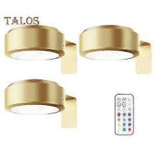 Picture Light with Remote Control 100 Lumen High Brightness Stepless Dimming 3 Lighting Modes Battery Powered No Drilling Wall Art Lamp golden_3pcs/g