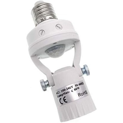 Motion sensor lamp holder, E27 screw lamp adapter (Dimmable)_Surprise Gift