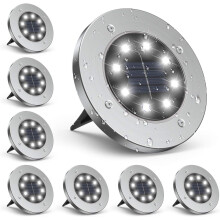 Outdoor Solar Lights, Solar Lights compatible Garden, IP65 Waterproof LED Solar Lights 6000K Cool White Landscape Lighting (8-Pack)_Surprise Gift