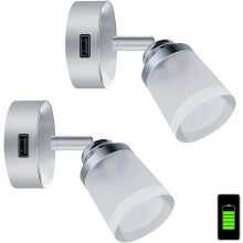 12V LED Reading Light with USB, 3W Touch Switch Wall Spotlight, Caravan Interior Dimmable Bedside Lamp compatible Boat Motorhome_12V LED Reading Ligh
