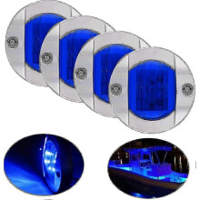 4-pack 12V Round LED Marine Light, Transom Mounted Boat Lights compatible Deck Lighting_Surprise Gift